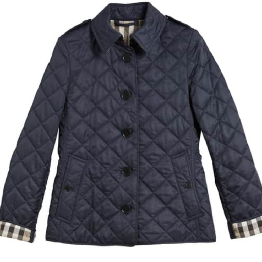 NWT Burberry Frankby Quilted Jacket Navy Medium